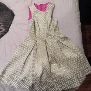 Eliza J Dress, White/Gold